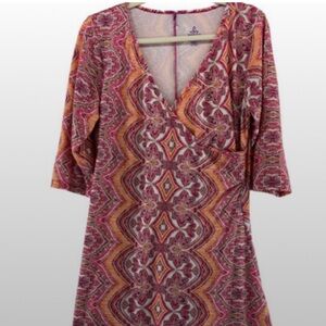 Prana Pink Wrap Dress Sz L/XL